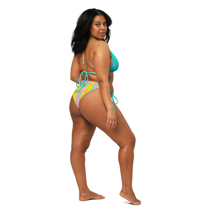 Cosmic Highway All-over print recycled string bikini