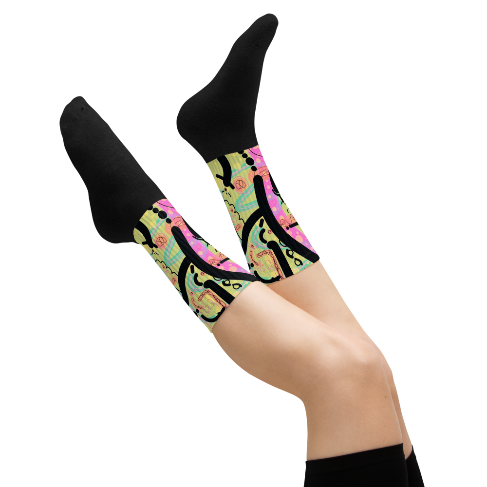 Dancing People (Lime) Socks